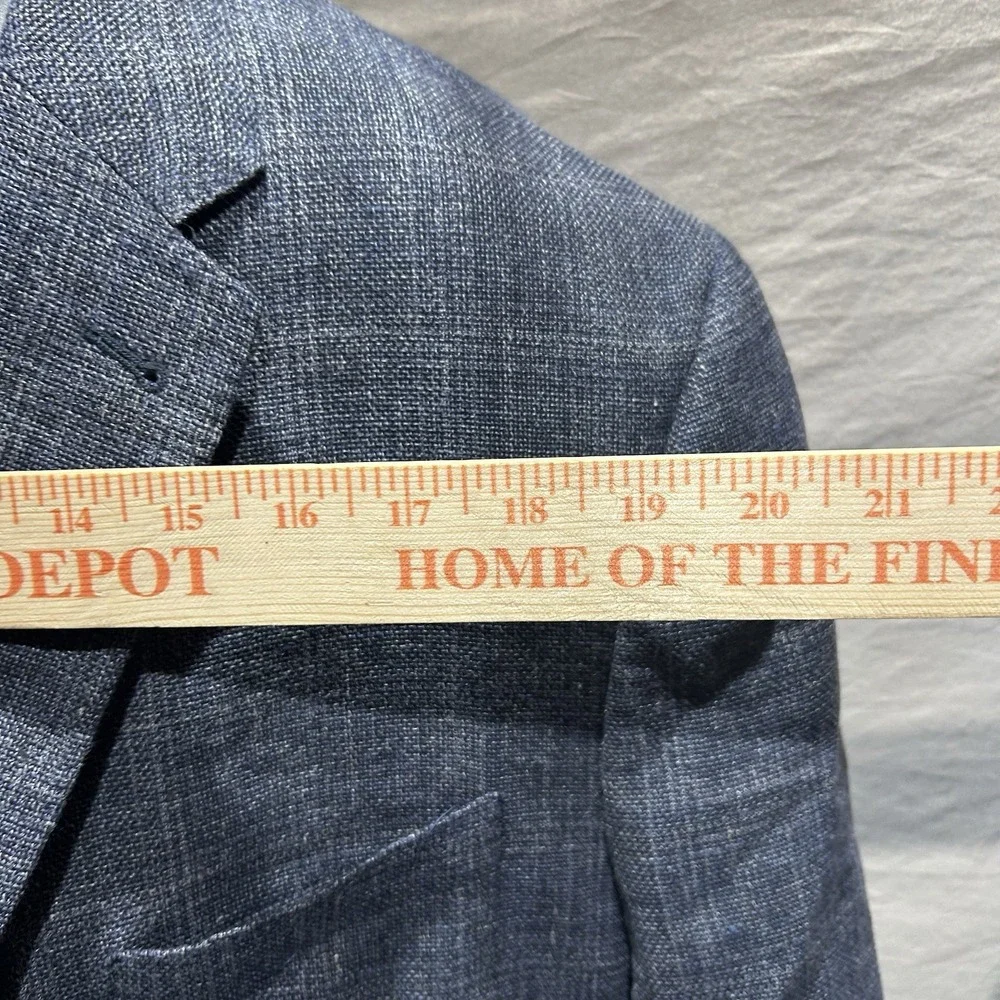 Joseph Abboud Mens 48R Indigo Blue Wool Linen Blend Blazer Sport Coat Navy